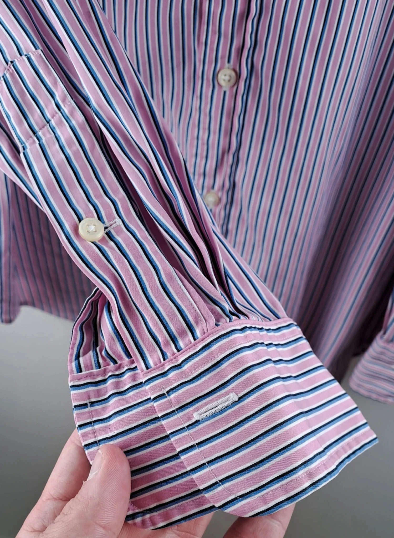 Camisa de Manga Larga / Polo Ralph Lauren / Rayada Rosa / Talla XL / Hombre / Ajuste Clásico – photo 9